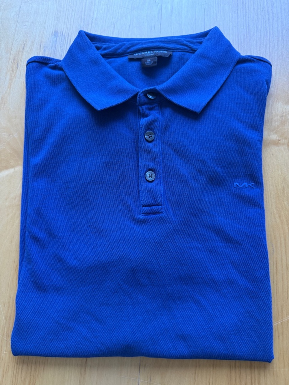 Michael Kors Polo Shirt XL Blue MK Logo Short Sleeve Classic Mens Casual Golf